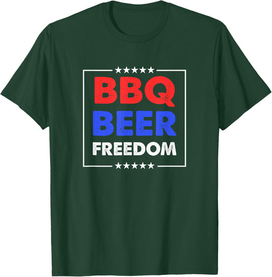 BBQ Beer Freedom Shirt | BBQ Beer Freedom T-Shirt - T-Shirt | Forest