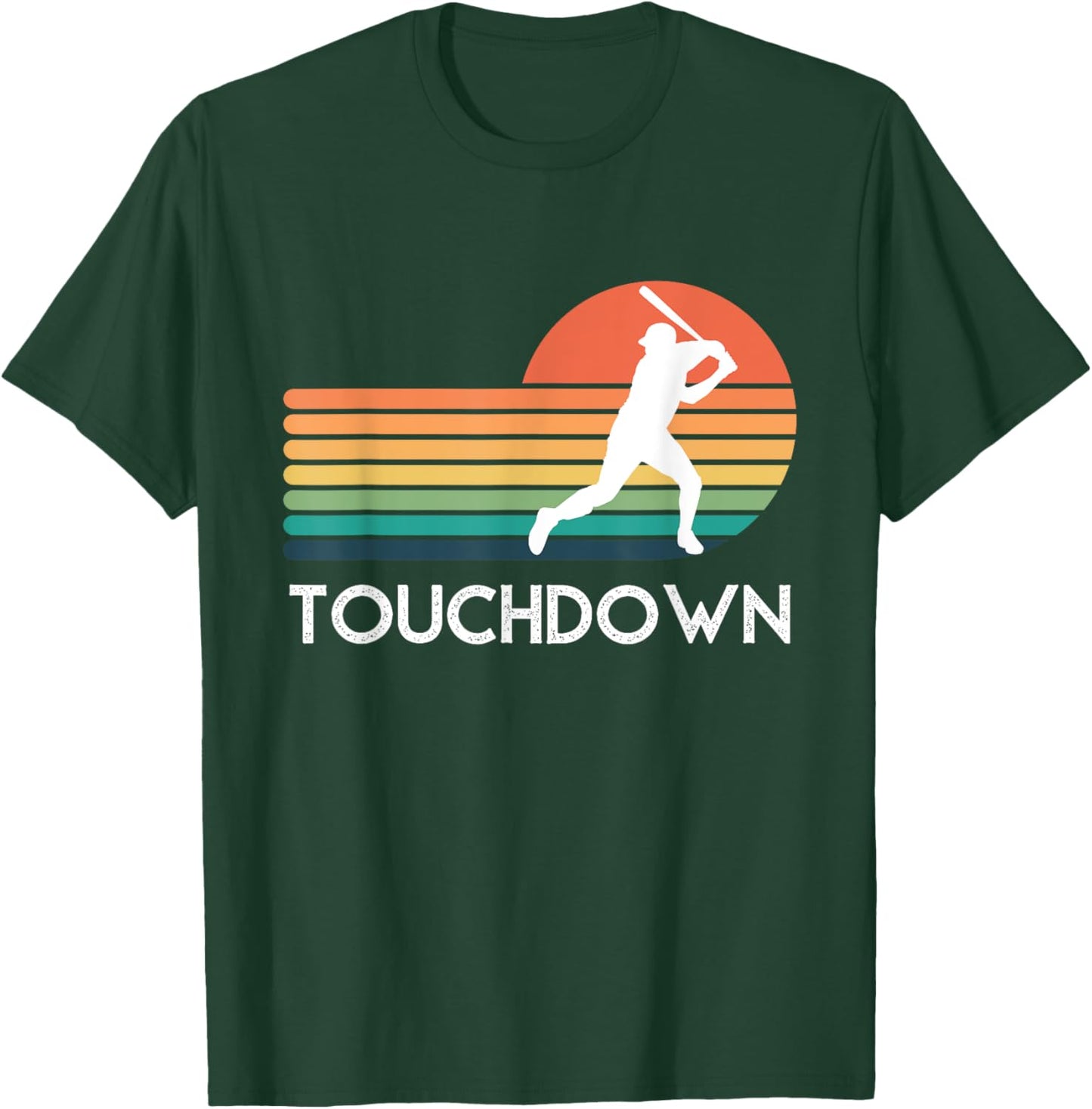Funny Sports Touchdown Baseball Player Retro Apparel T-Shirt - T-Shirt | Forest