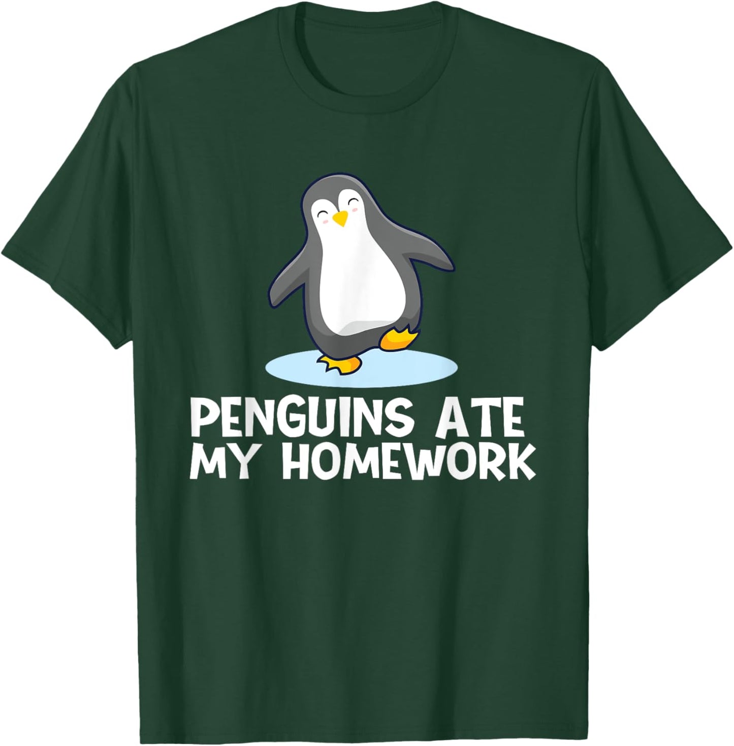 Penguin Lover Shirts - Penguins Ate My Homework -Adults Black T-Shirt - T-Shirt | Forest