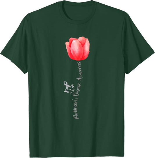 Parkinson Disease Awareness Tulip — April National Month T-Shirt - T-Shirt | Forest