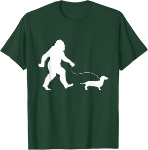 Dachshund And Bigfoot - Dog Lover Pet Trainer Breeder Women Kids T-Shirt - T-Shirt | Forest