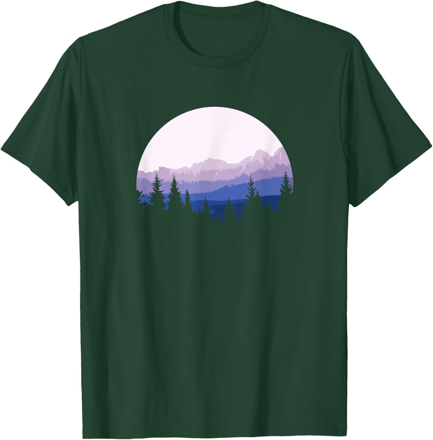 Forest Scene Mountain Silhouette T-Shirt - T-Shirt | Forest