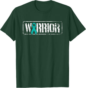 Ovarian Cancer Warrior - Teal Military Style Awareness T-Shirt - T-Shirt | Forest