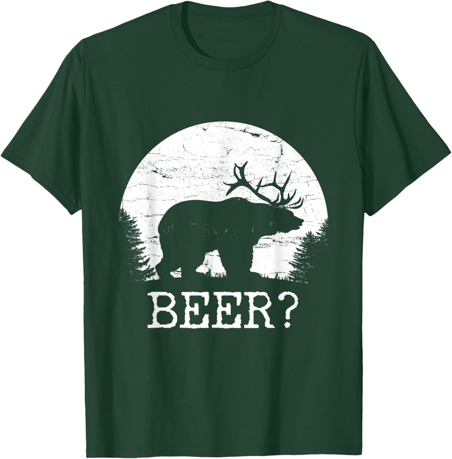 Beer, Bear, Deer, IPA, Pub | Beer, Drinking T-Shirt - T-Shirt | Forest