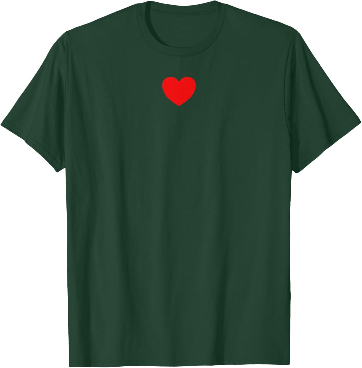 Small Red Heart Middle Trendy Simple Heart T-Shirt - T-Shirt | Forest