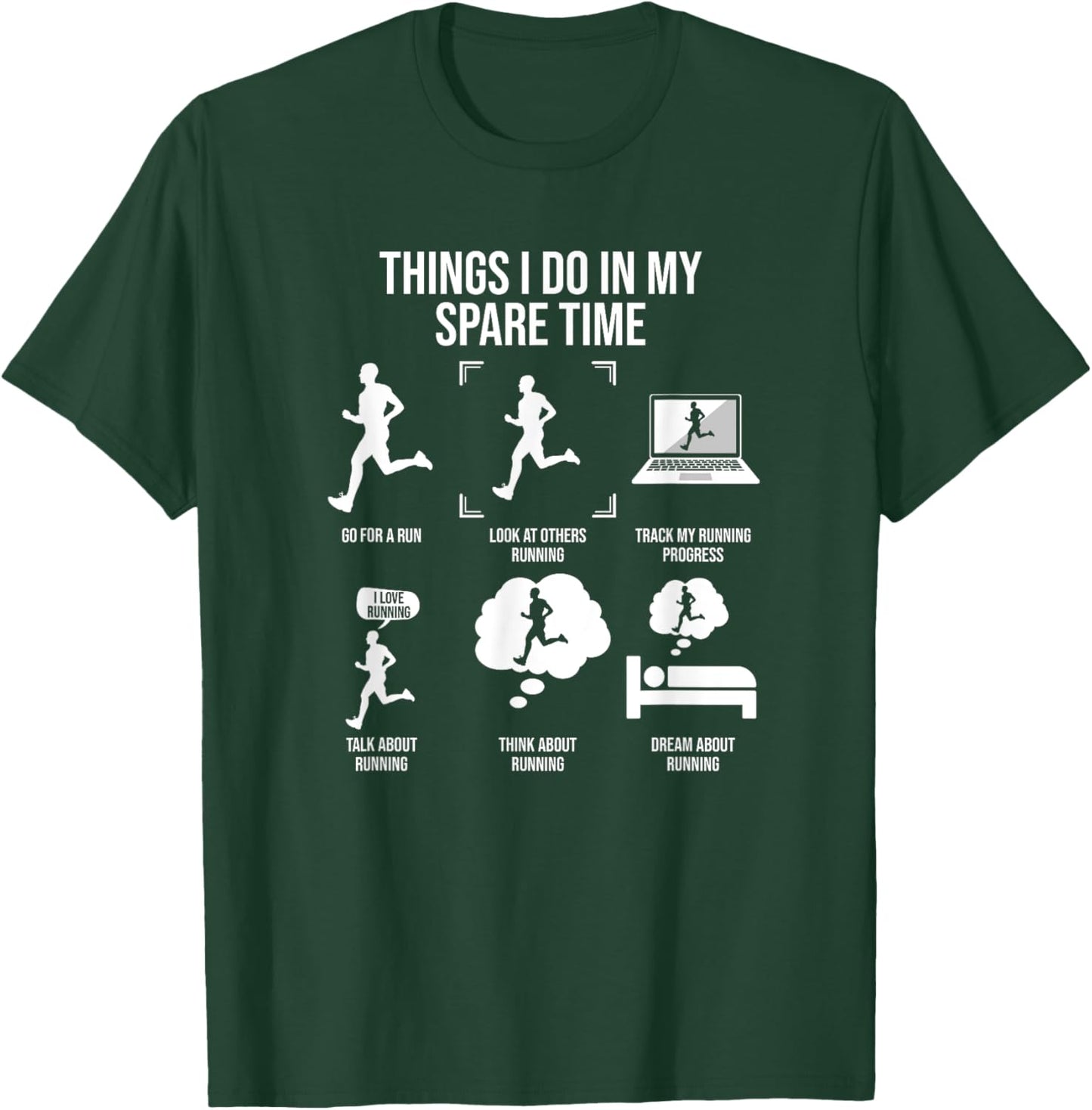 Things I Do In My Spare Time, Male Runner T-Shirt - T-Shirt | Forest