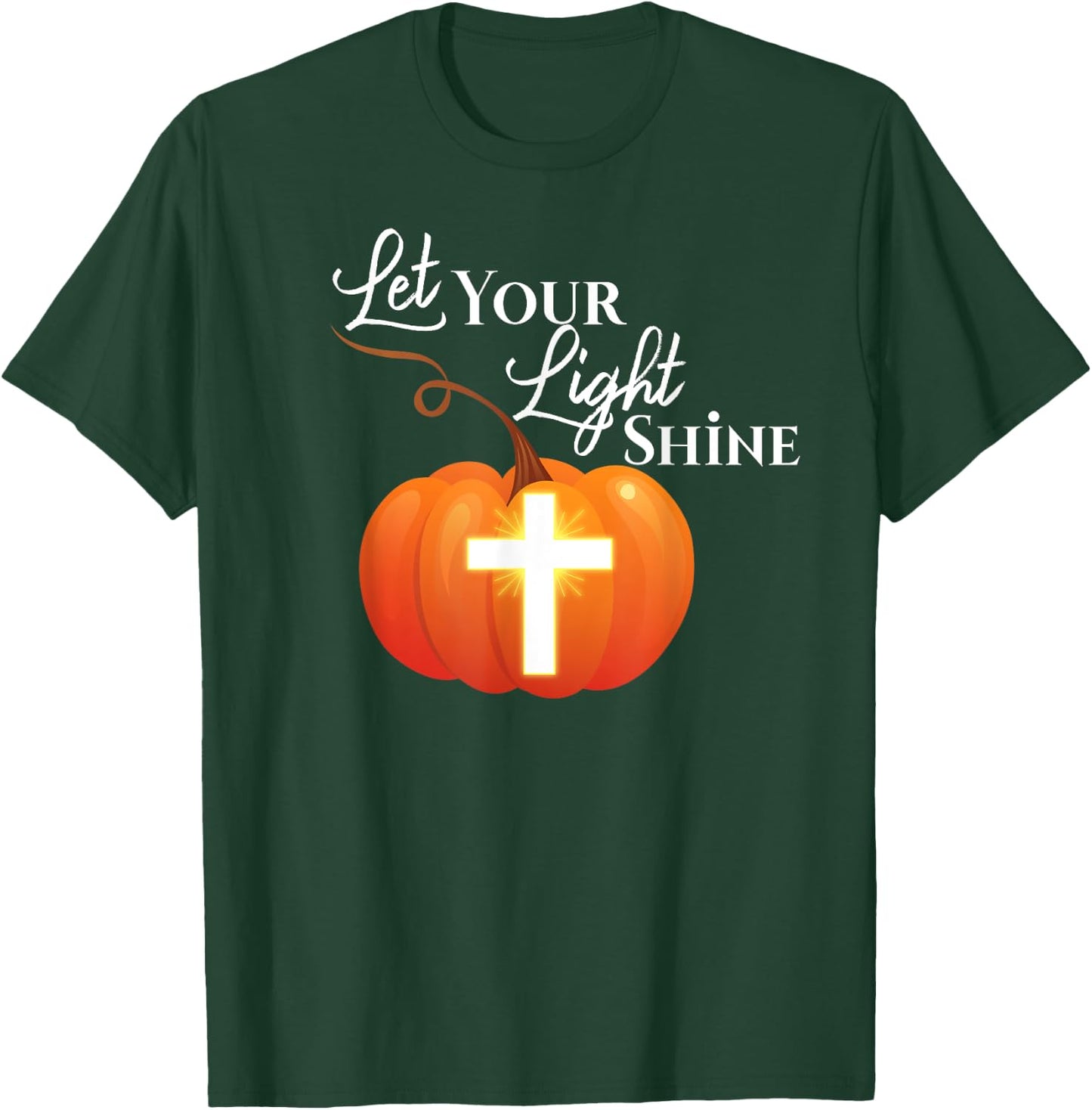 Halloween or Hallelujah Night Let your Light Shine Pumpkin T-Shirt - T-Shirt | Forest