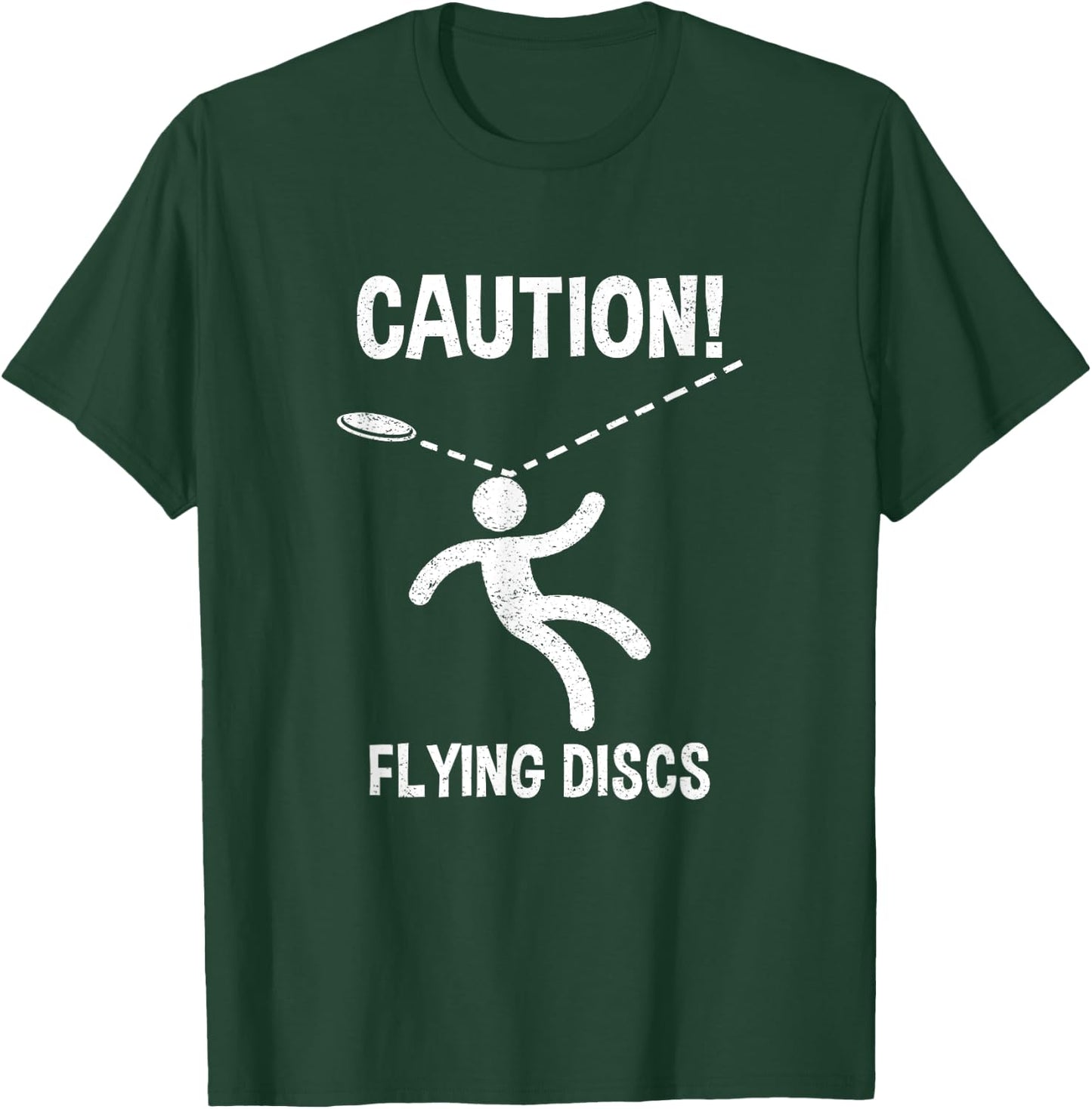 Caution! Flying Discs - Women & Girls Disc Golf Frolf T-Shirt - T-Shirt | Forest