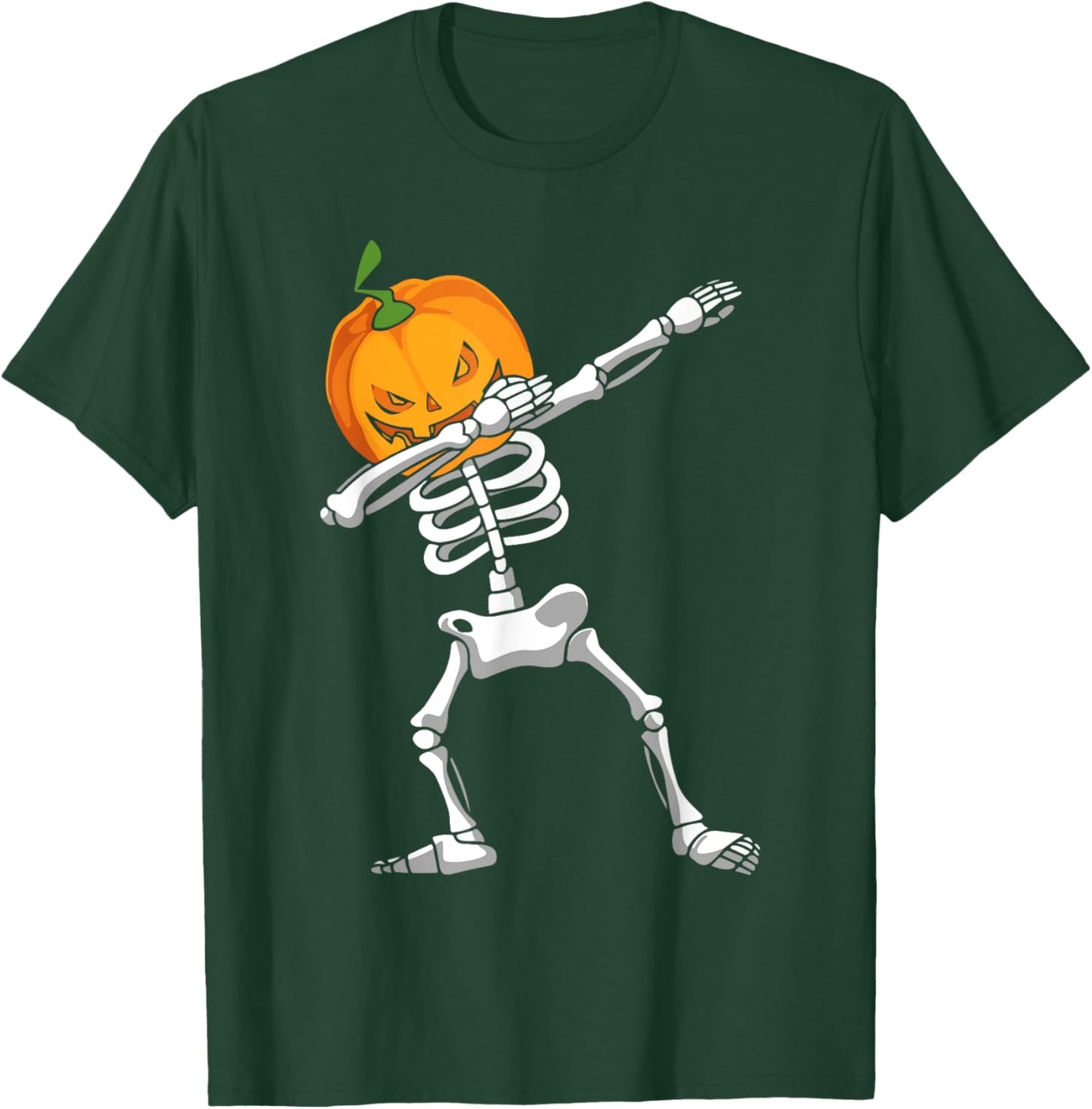 Dabbing Pumpkin Dabbing Skeleton Halloween Costume Kids Men T-Shirt - T-Shirt | Forest