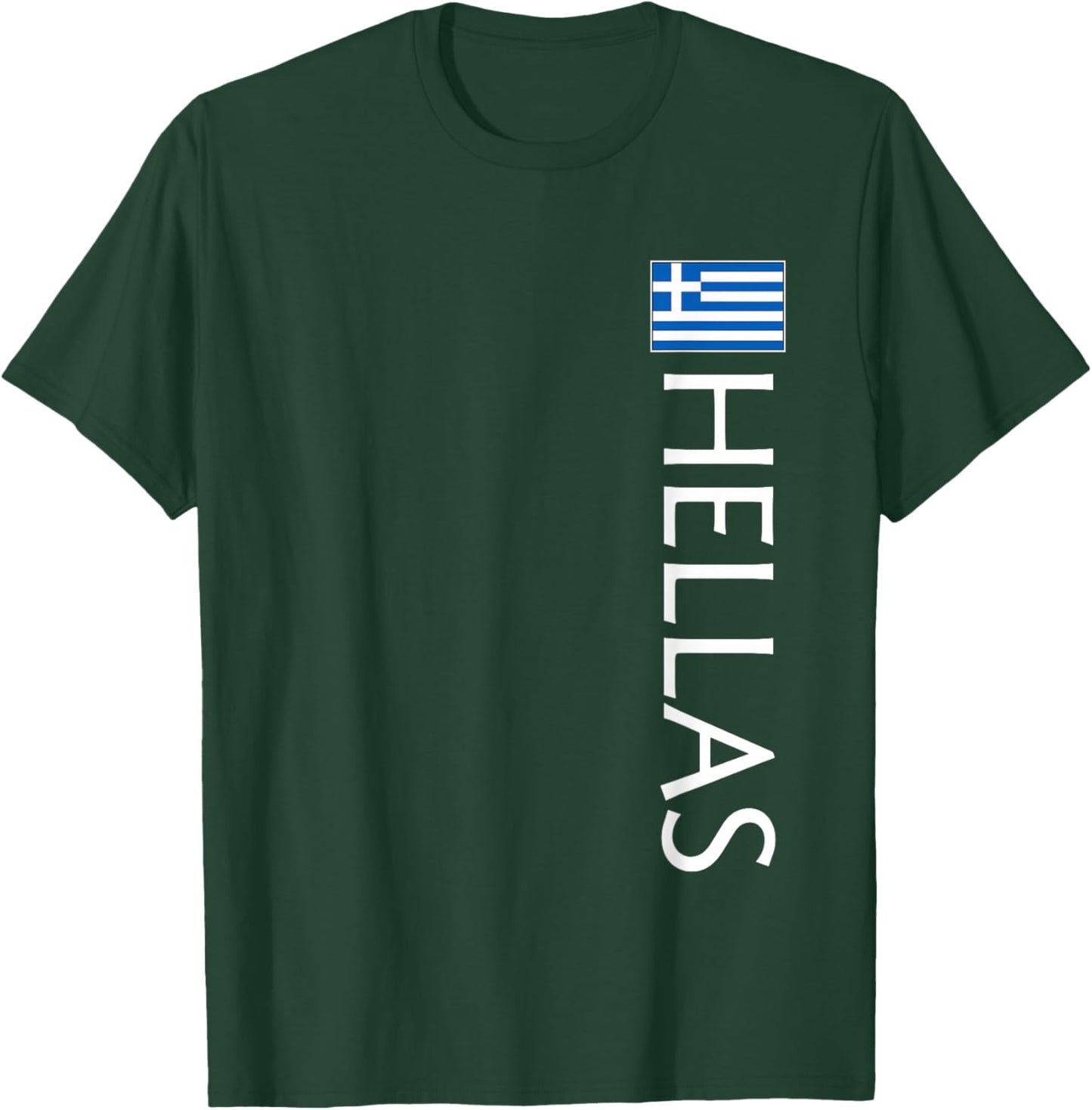 Hellas Greece Athletic Sports Greek Jersey Vertical Style T-Shirt - T-Shirt | Forest