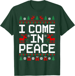 Couples Ugly Christmas Sweaters I'm Peace I Come In Peace T-Shirt - T-Shirt | Forest