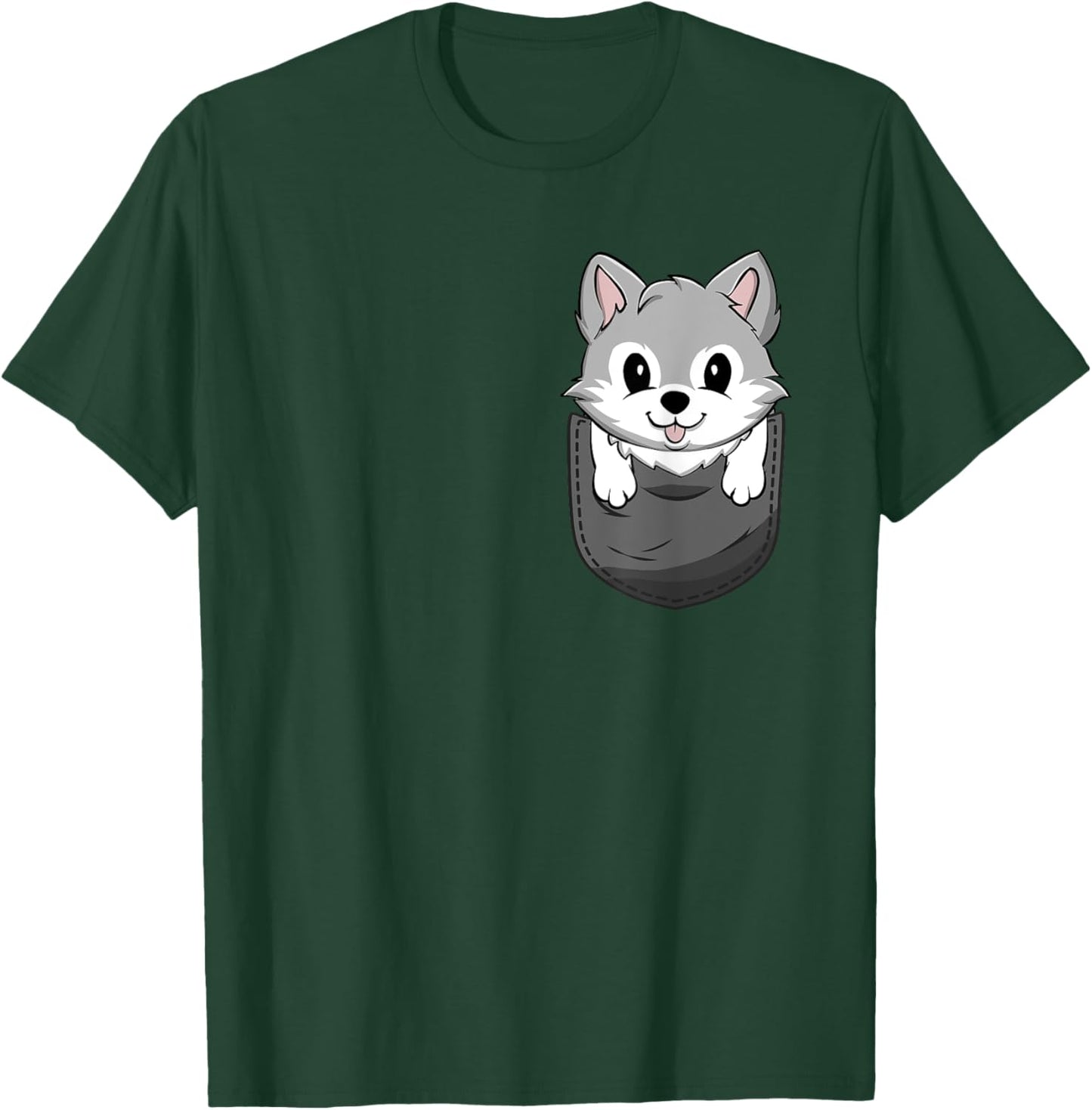 Wolf In A Pocket - Wild Animal Lover Hunter Zoology T-Shirt - T-Shirt | Forest