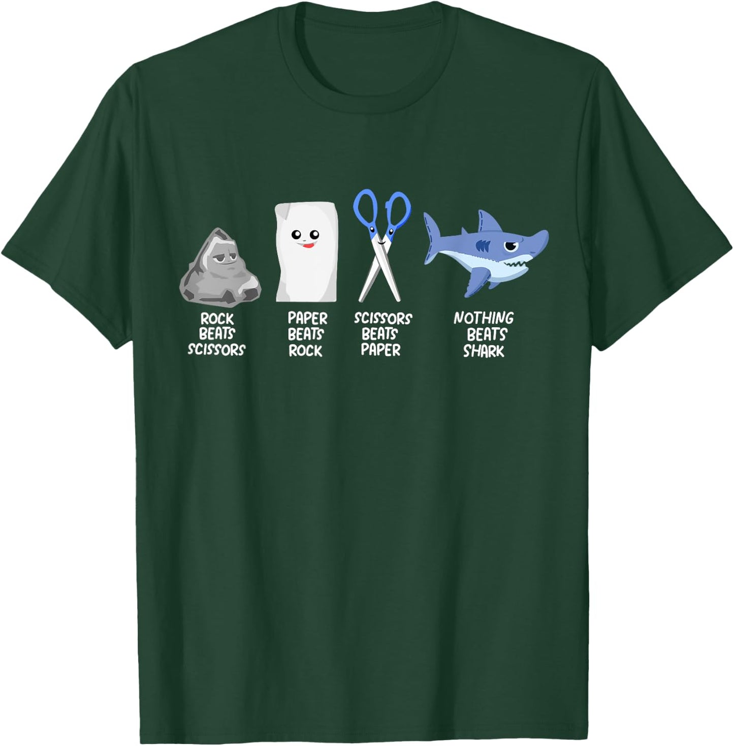 Kids Rock Paper Scissors Shark Clothes Outfit Gift Sharks T-Shirt - T-Shirt | Forest