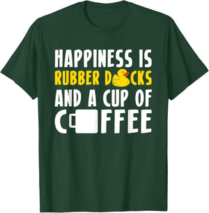 Happiness Rubber Ducks And Coffee Rubber Duck Bath Duck T-Shirt - T-Shirt | Forest
