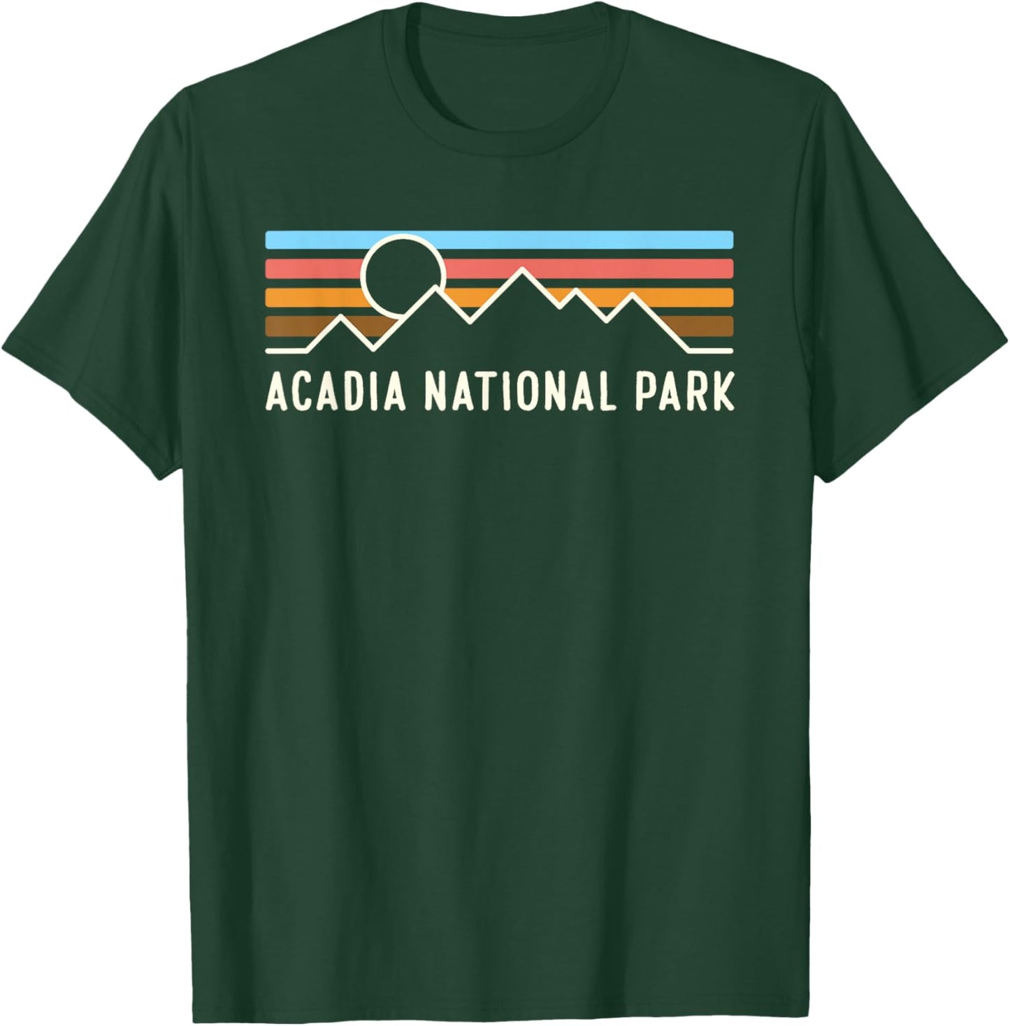 Acadia National Park Retro Mountain Lines camping souvenir T-Shirt - T-Shirt | Forest