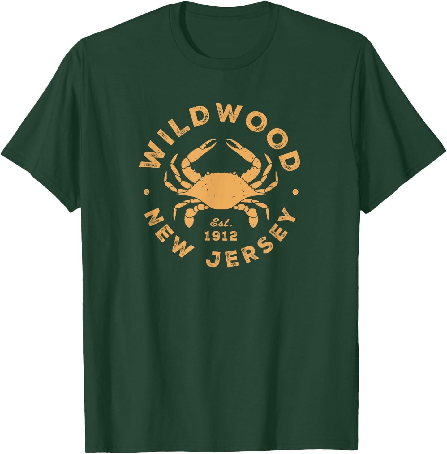 Vintage Wildwood New Jersey Atlantic Crab Beach Souvenir T-Shirt - T-Shirt | Forest