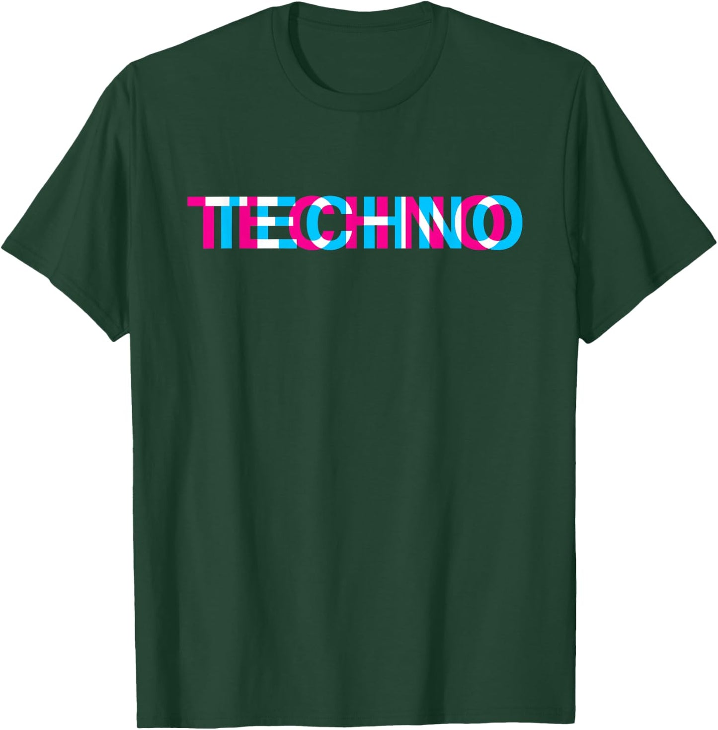 Techno Music Optical Illusion Glitch Trippy EDM Rave T-Shirt - T-Shirt | Forest