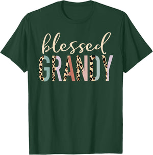 Blessed Grandy Cute Leopard Print T-Shirt - T-Shirt | Forest