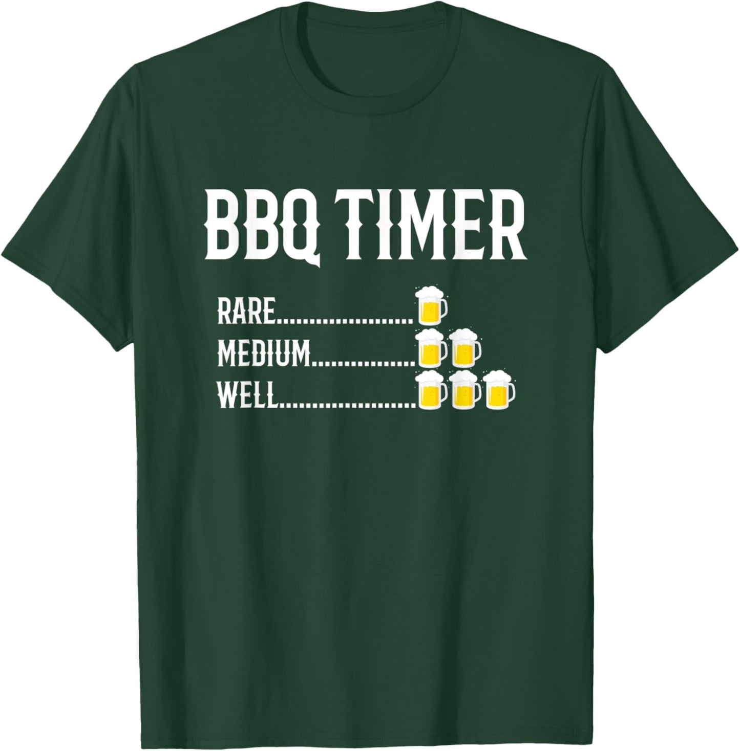 BBQ Timer Barbecue Beer Drinking Funny Grilling Gift T-Shirt - T-Shirt | Forest
