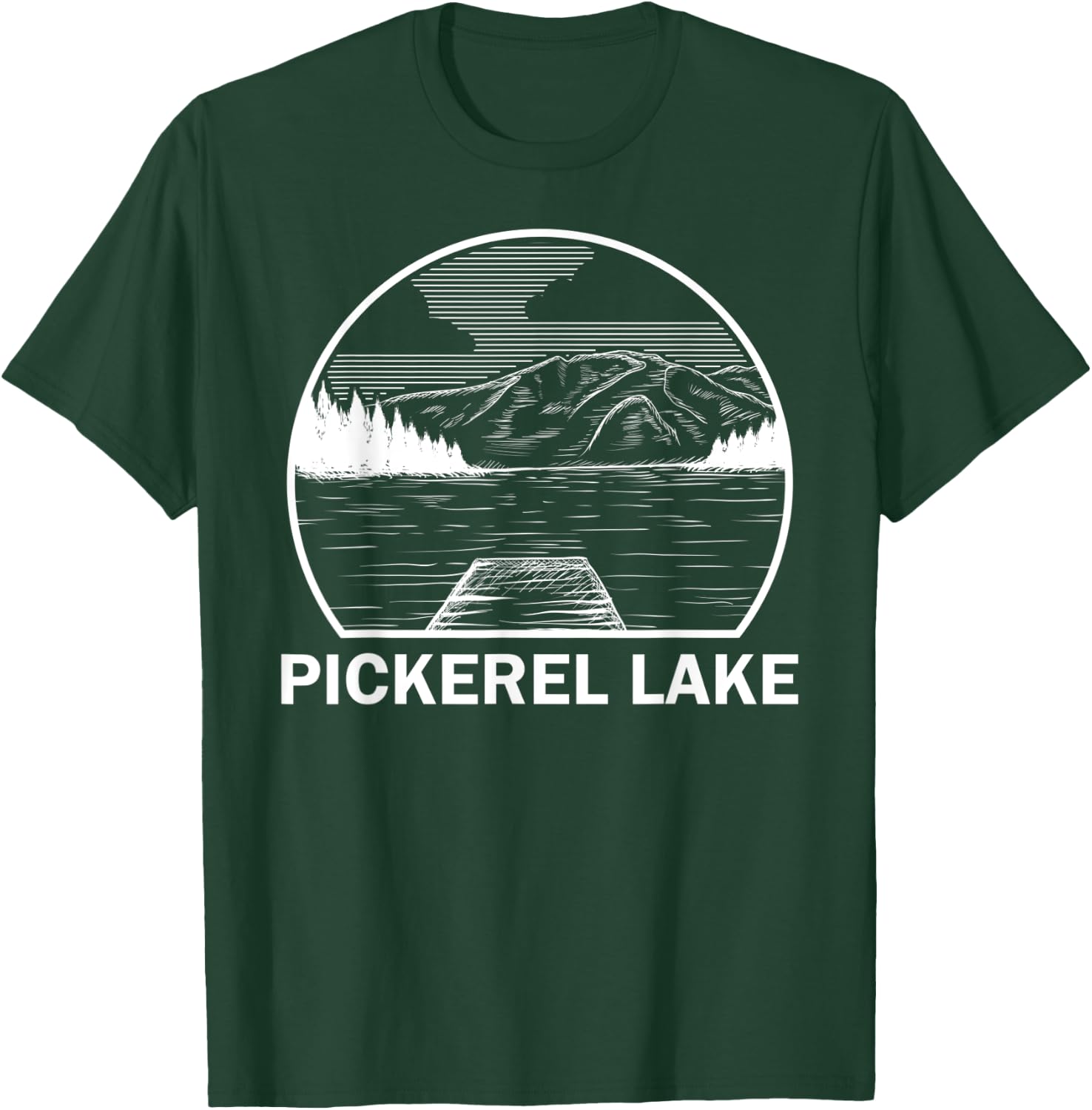 PICKEREL LAKE WISCONSIN Funny Fishing Camping Summer Gift Men Women Kids T-Shirt - T-Shirt | Forest