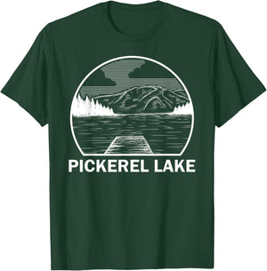 PICKEREL LAKE WISCONSIN Funny Fishing Camping Summer Gift Men Women Kids T-Shirt - T-Shirt | Forest