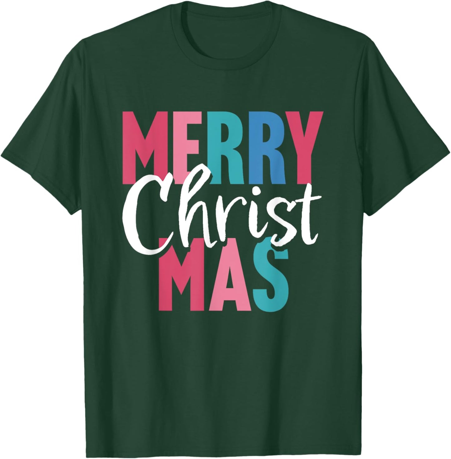 Merry Christmas Shirt Women Men Boys Girls Merry Christ Mas T-Shirt - T-Shirt | Forest