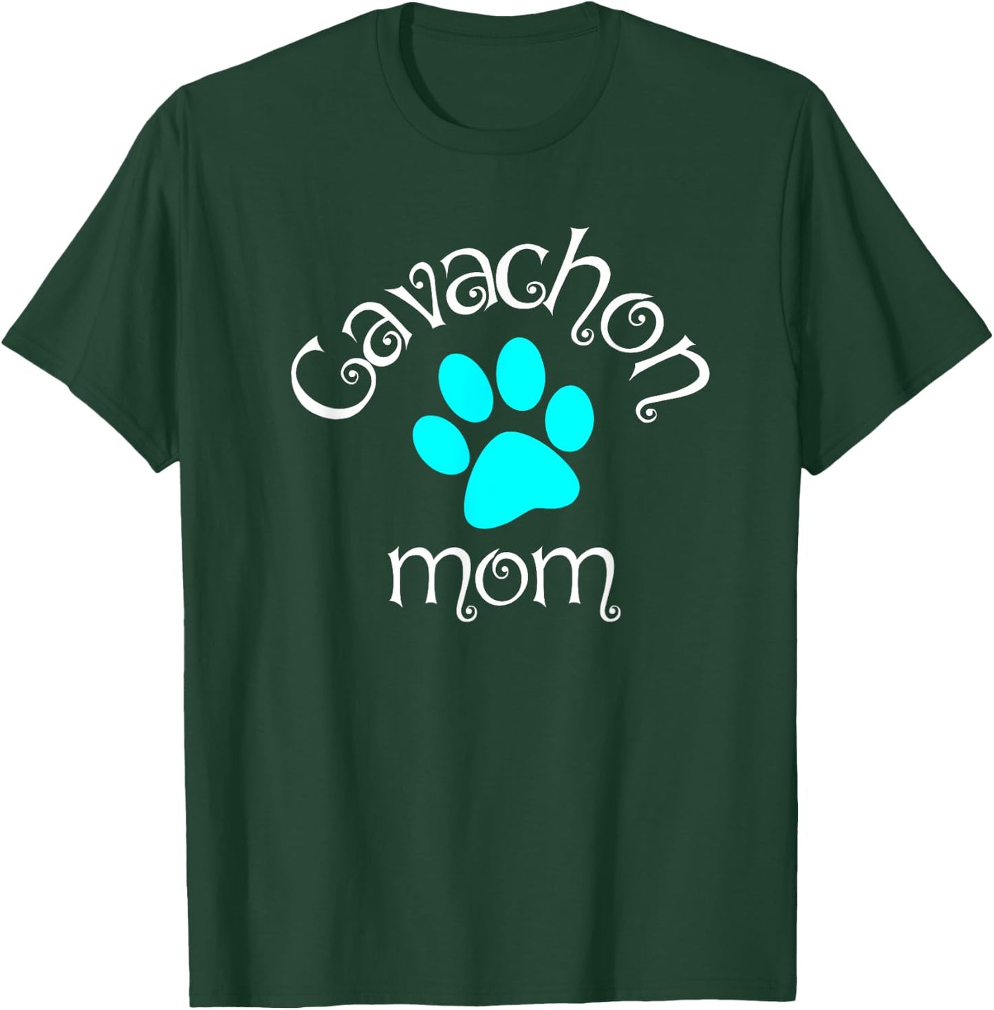 Cavachon Mom Blue Dog Paw Gift Women Girls Kids T-Shirt - T-Shirt | Forest