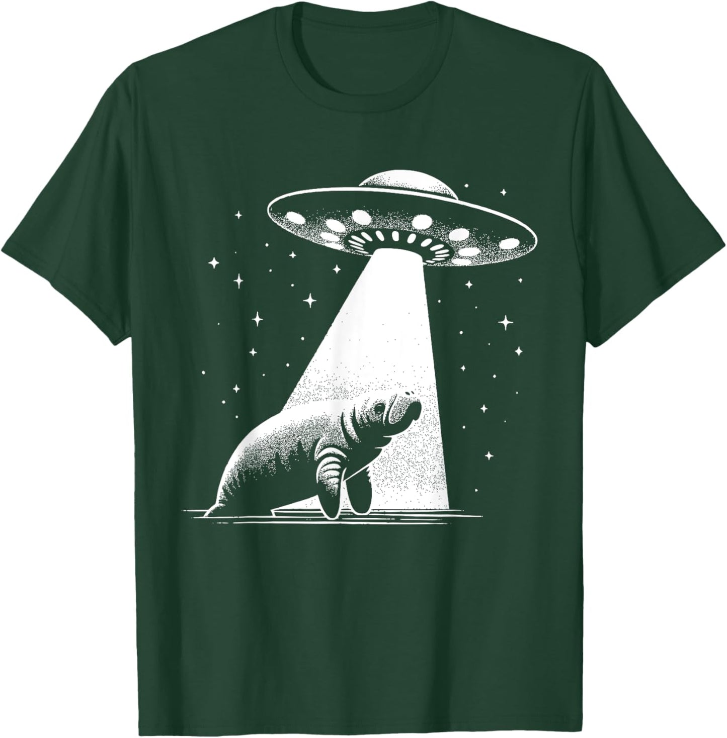 Manatee Dad Mom Lover - Funny Alien UFO T-Shirt - T-Shirt | Forest