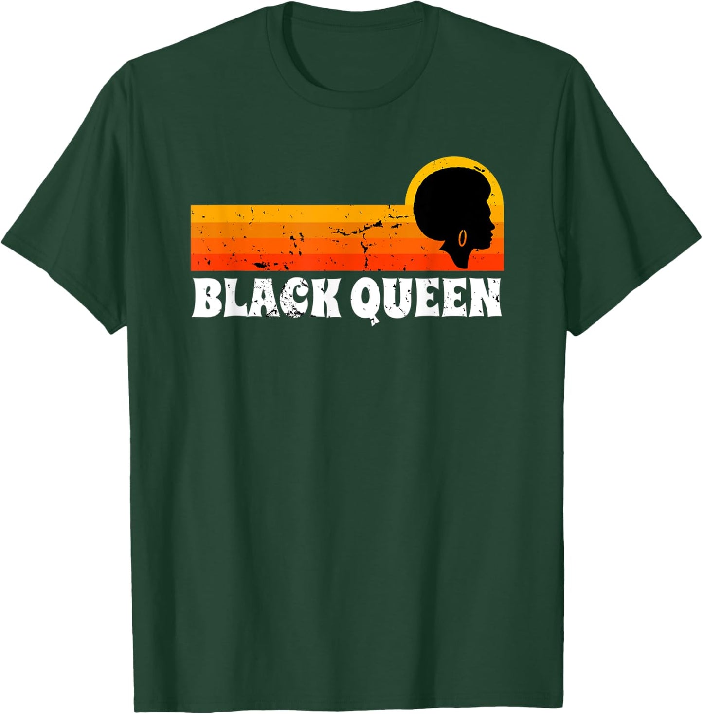 Black Queen Vintage Retro Afro Woman T-Shirt - T-Shirt | Forest