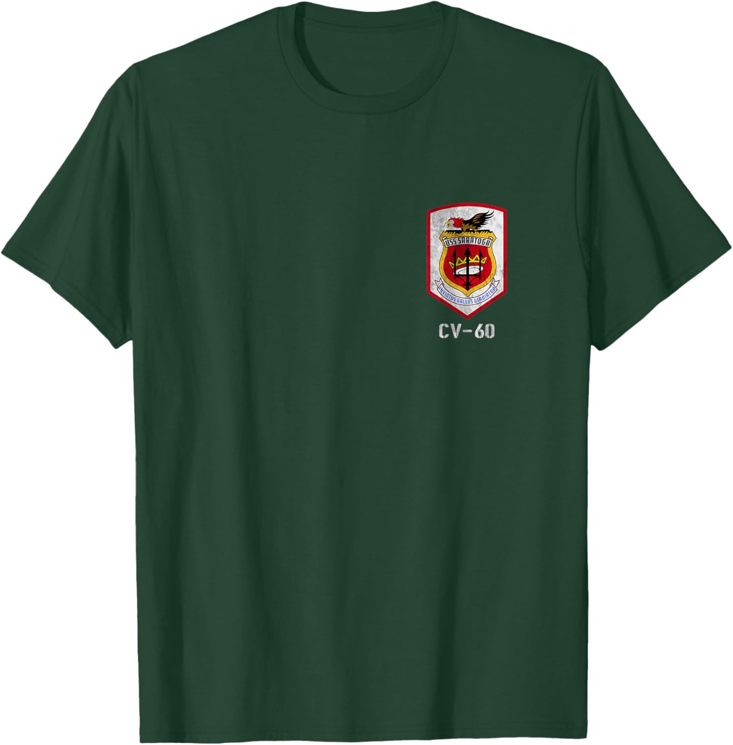 USS Saratoga CV-60 Logo Aircraft Carrier Sailor Veteran Papa T-Shirt - T-Shirt | Forest