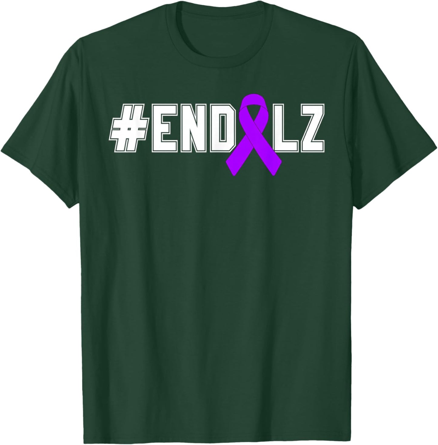 End Alz Purple Ribbon Alzheimer's Awareness Month Warrior T-Shirt - T-Shirt | Forest