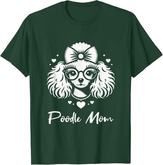 Poodle Mom Dog Heart Love Graphic Design Women Girls Kids T-Shirt - T-Shirt | Forest