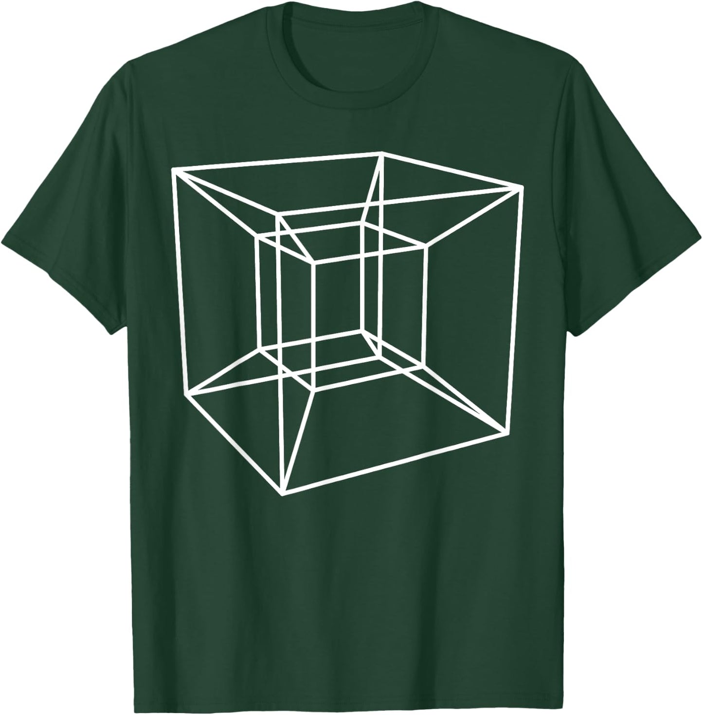 Nerdy Tesseract Hypercube Math Science Teacher Student Gift Men Women Girls Kids T-Shirt - T-Shirt | Forest