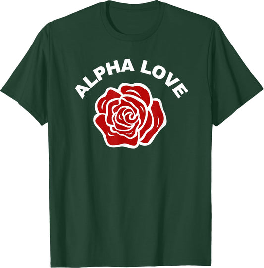 Alpha Love AOII Cute Rose O Pi T-Shirt - T-Shirt | Forest
