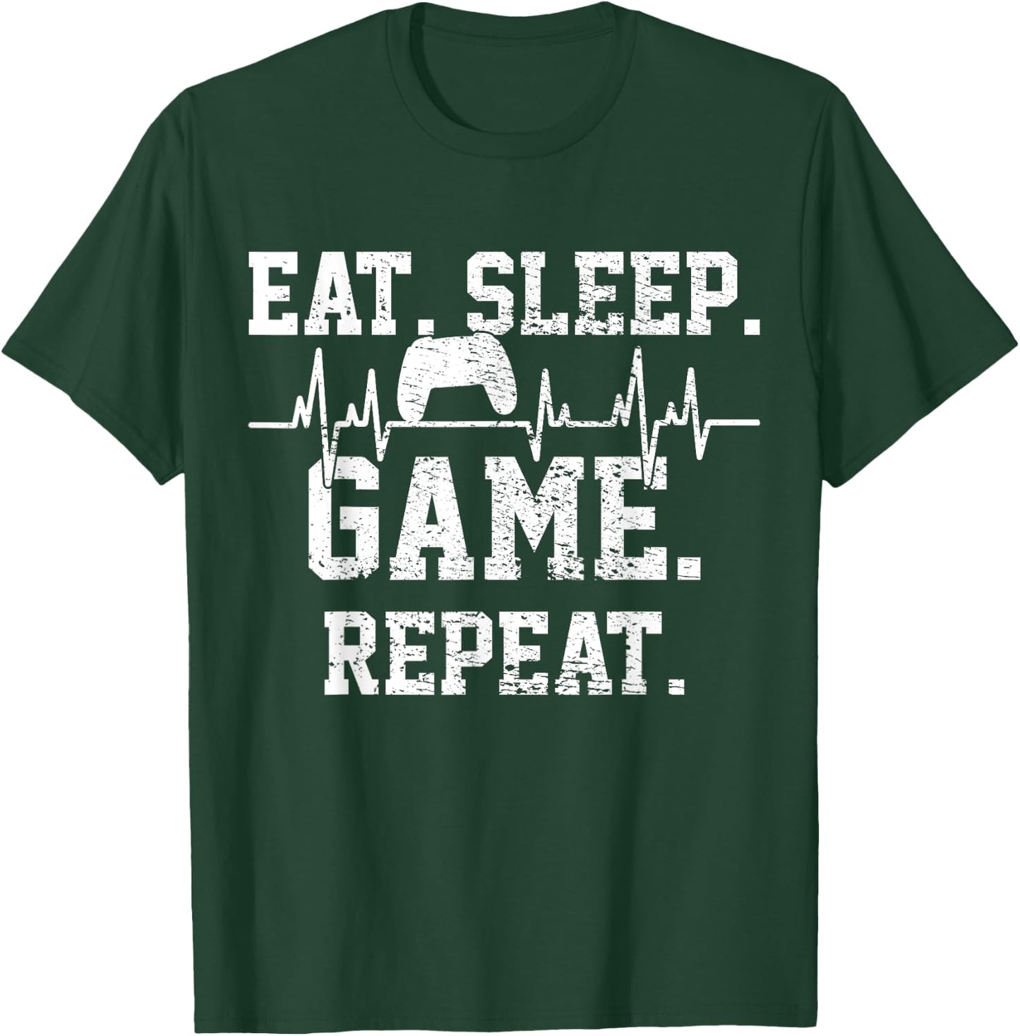 Gaming Gamer Game Heartbeat Gift T-Shirt - T-Shirt | Forest