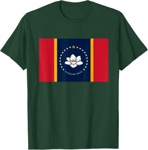 Mississippi New State Flag T-Shirt - T-Shirt | Forest