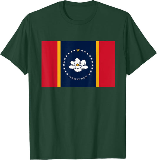 Mississippi New State Flag T-Shirt - T-Shirt | Forest