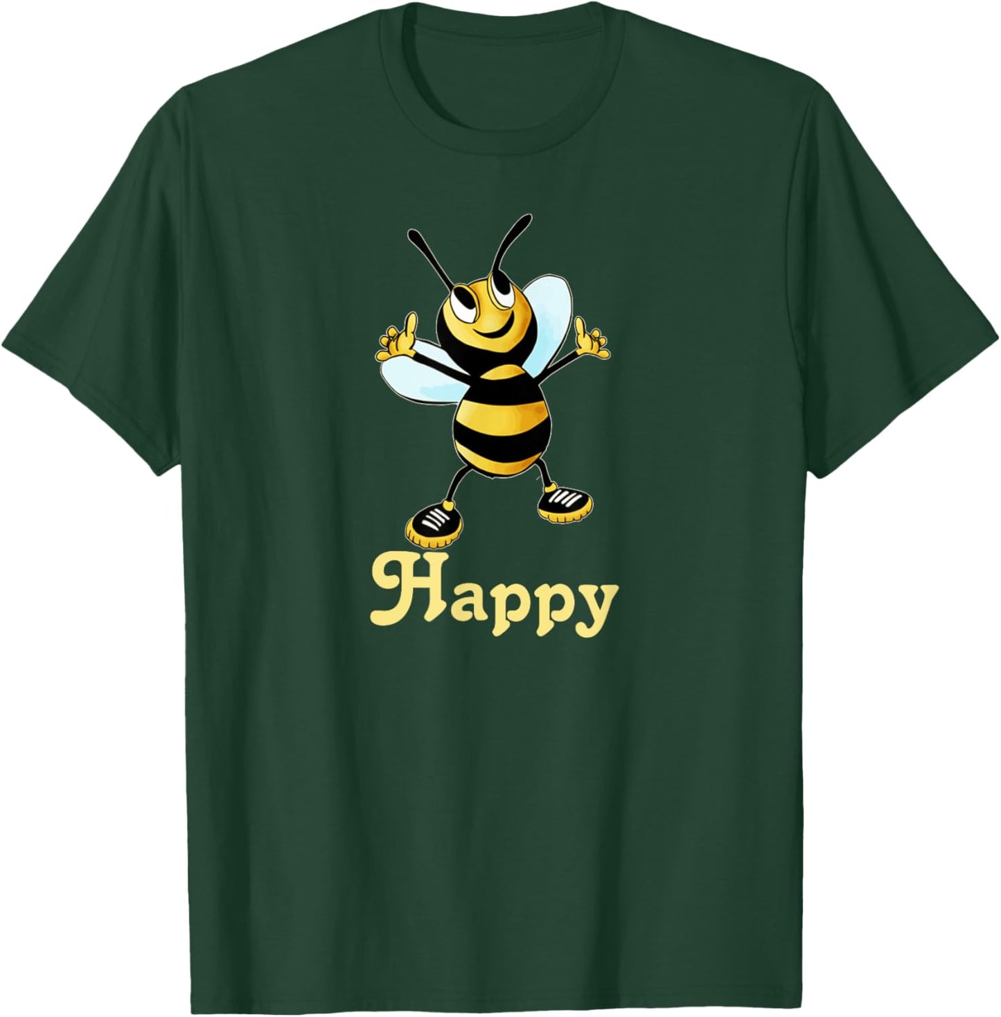 Be Happy. smiling honey bee, bumblebee, positive message T-Shirt - T-Shirt | Forest