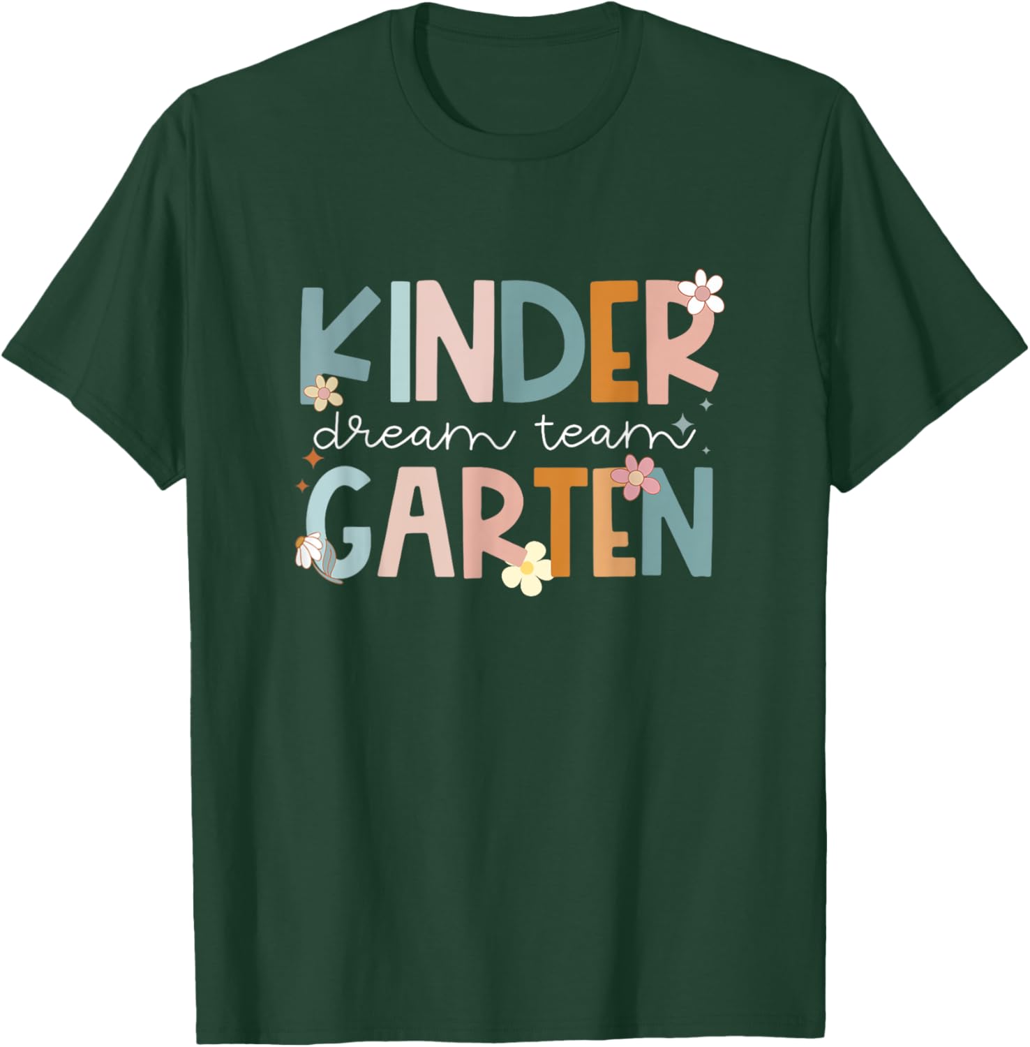 funny Kindergarten team Groovy Teacher Back to School T-Shirt - T-Shirt | Forest