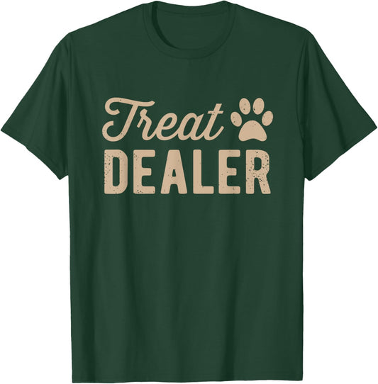 Dog Treat Dealer Funny Humor Dog Owner Dog Treats Dog Lover , Small, Grey T-Shirt - T-Shirt | Forest