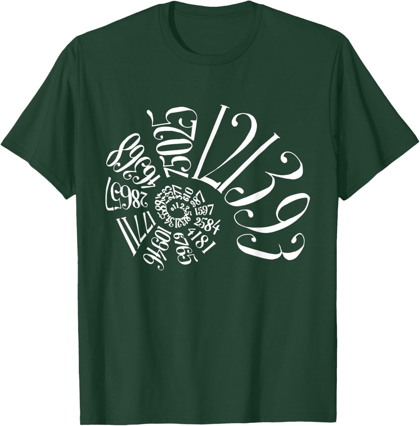 Fibonacci Sequence Spiral T-Shirt - T-Shirt | Forest