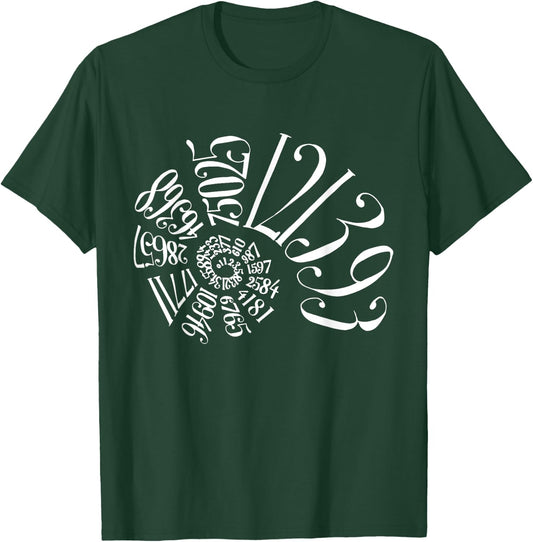 Fibonacci Sequence Spiral T-Shirt - T-Shirt | Forest