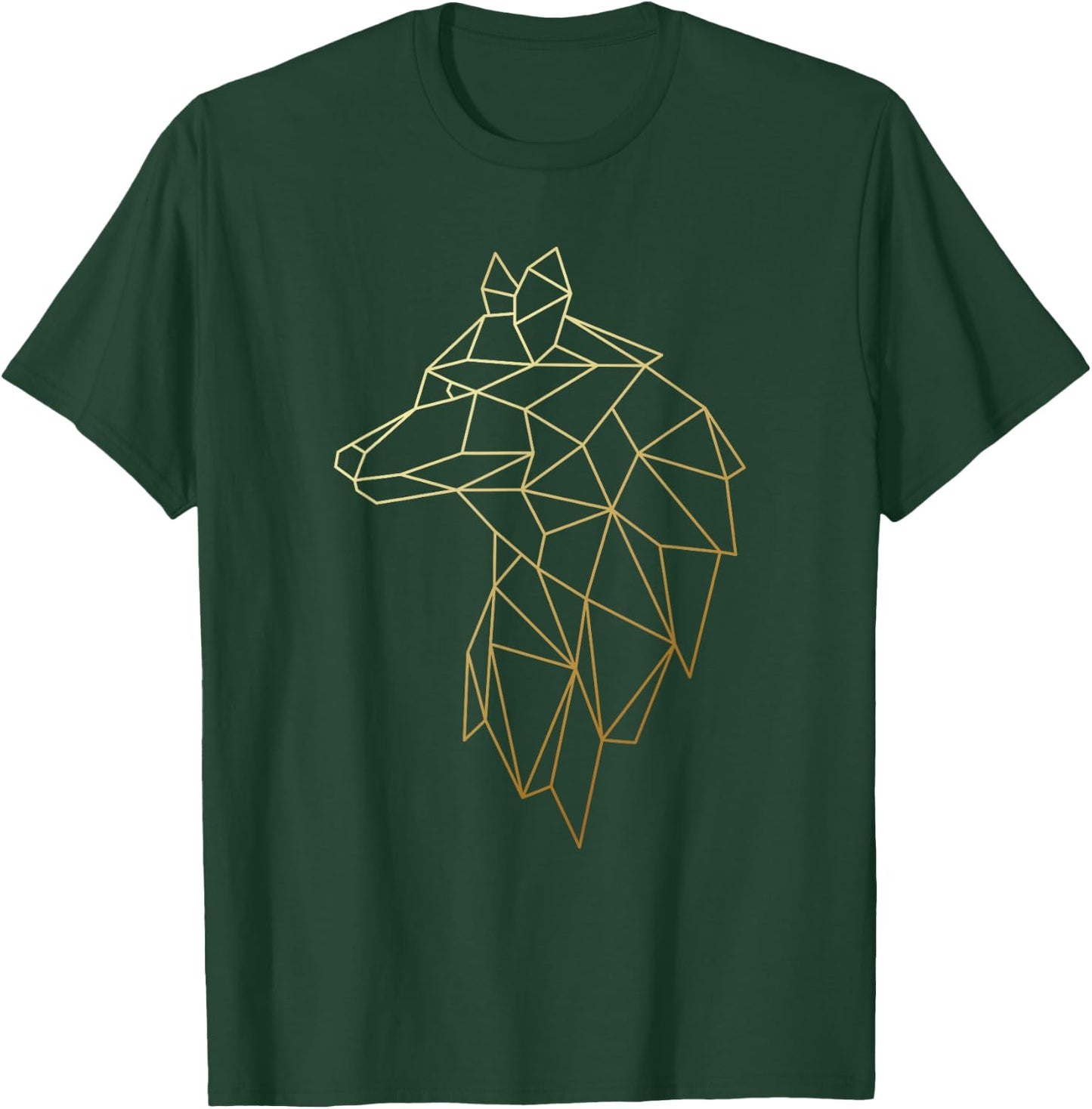 Cool Wolf Polygon Geometric Wolf Abstract Art T-Shirt - T-Shirt | Forest