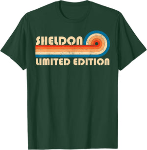 SHELDON Surname Retro Vintage 80s 90s Birthday Reunion T-Shirt - T-Shirt | Forest