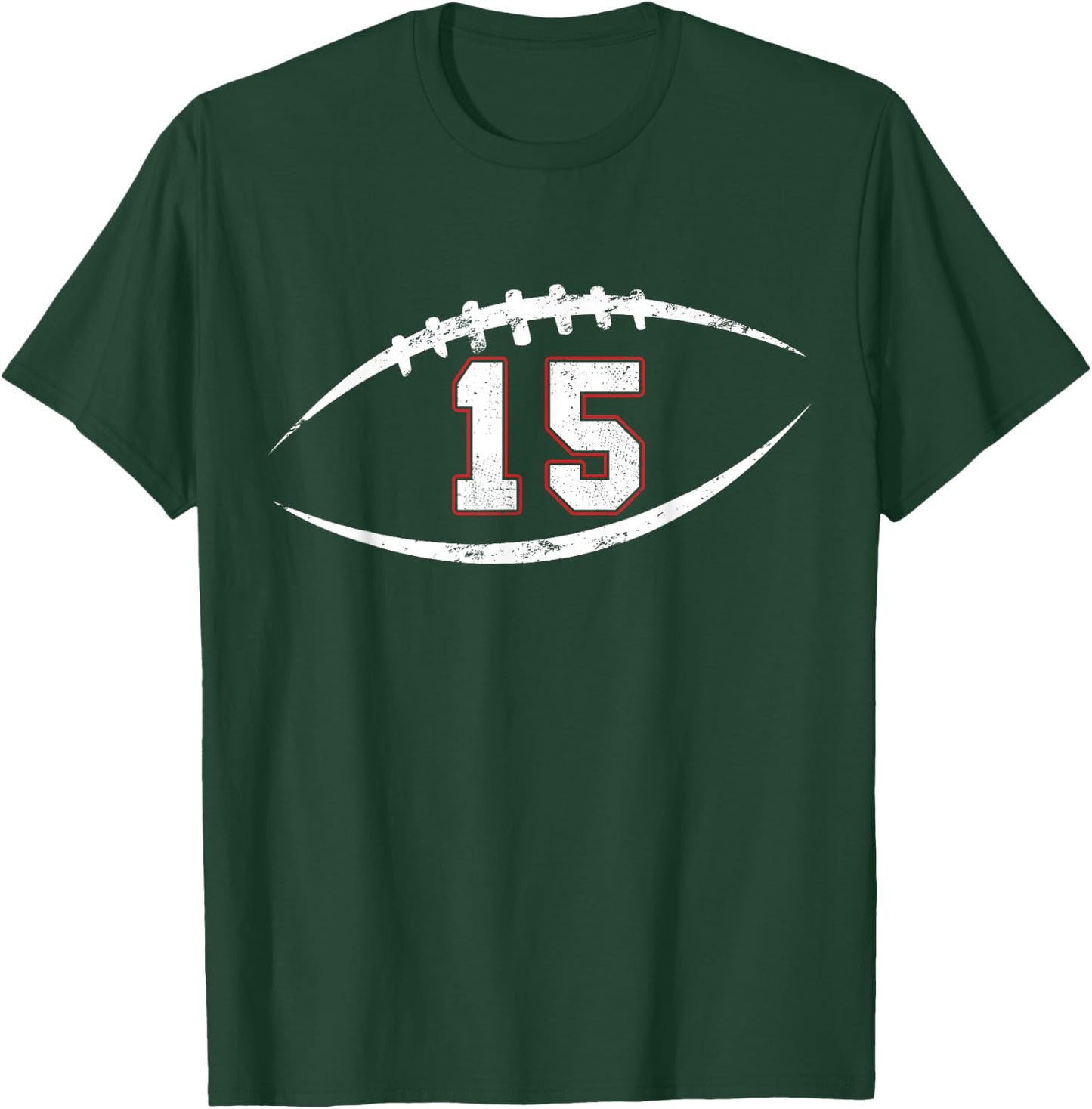 15 Number Vintage Football Player 15 Lucky Number Birthday T-Shirt - T-Shirt | Forest