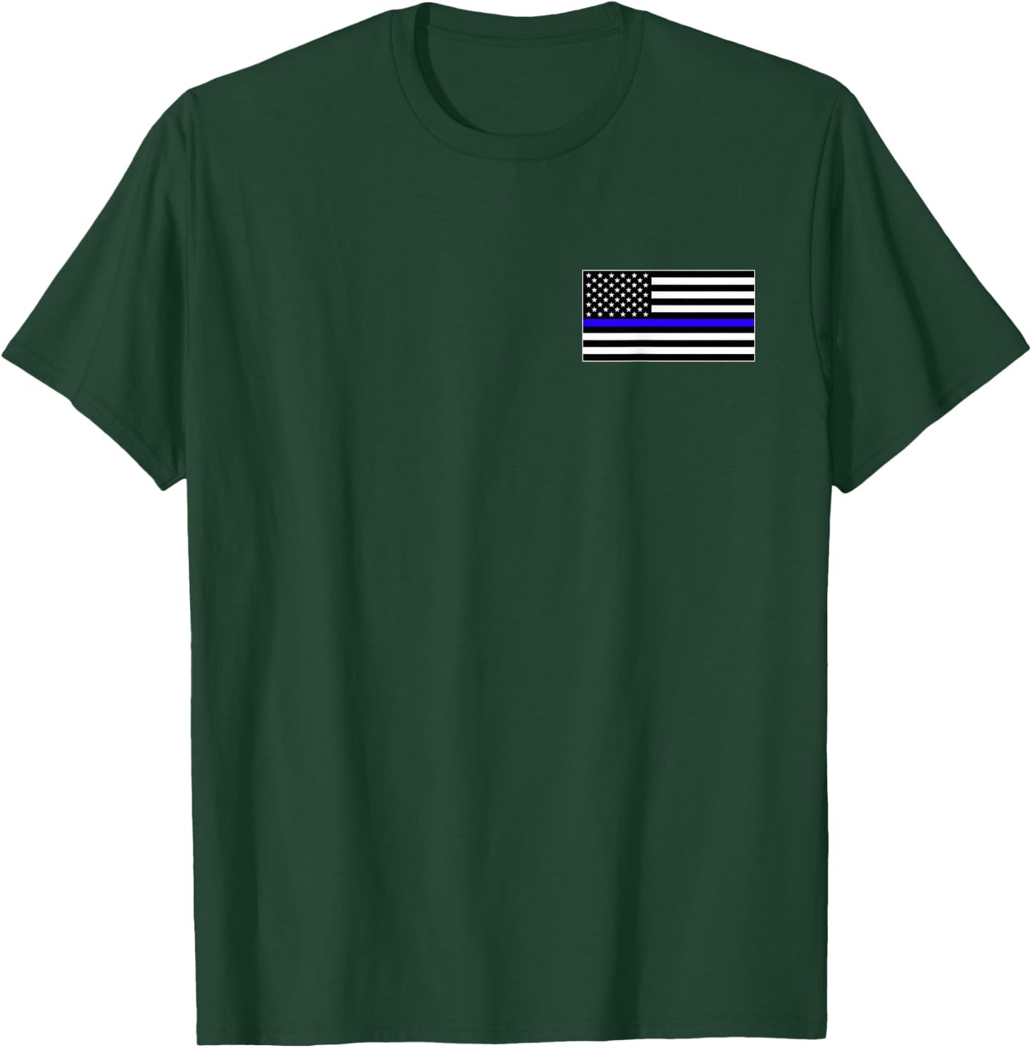 Thin Blue LINE US American Flag Honor Police Lives Matter T-Shirt - T-Shirt | Forest