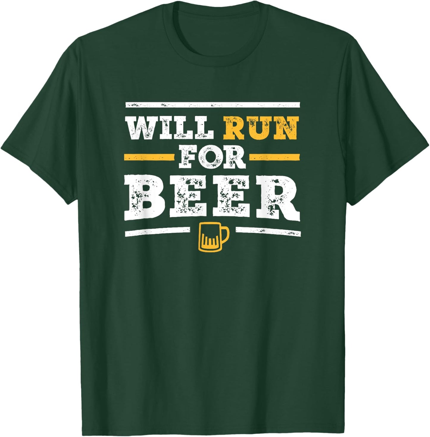 Will Run For Beer Shirt Funny Runner Beer Lover T-Shirt - T-Shirt | Forest