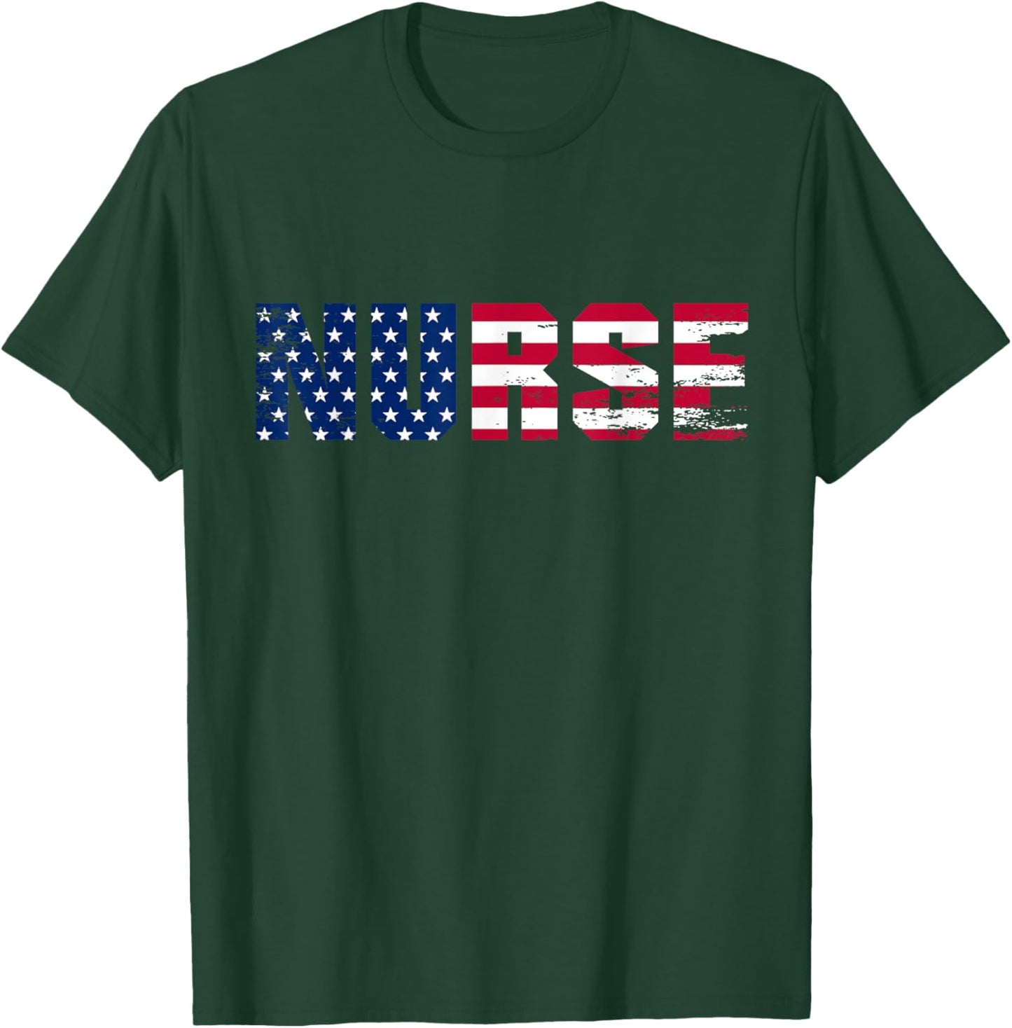 Vintage Nurse 4th of July American Flag Nurse USA T-Shirt - T-Shirt | Forest