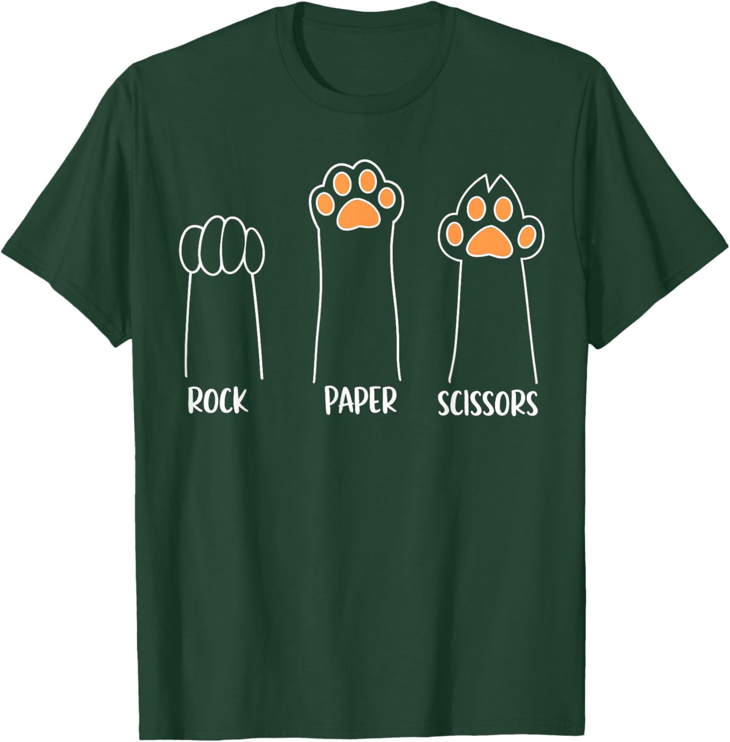Cat Paw Hand Game Funny Black Small T-Shirt - T-Shirt | Forest