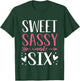 Hearts Sweet Sassy and Six 6 Years Old 6th Birthday Girls T-Shirt - T-Shirt | Forest